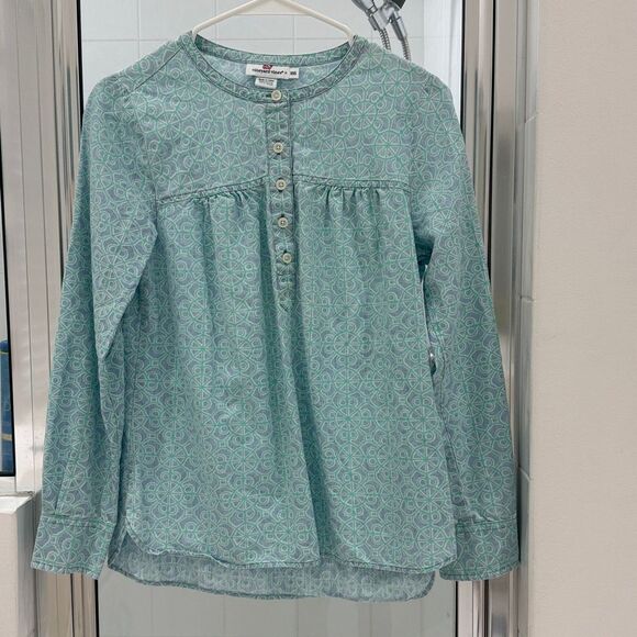 Vineyard Vines Long Sleeve Popover Babydoll Top - Picture 2 of 7